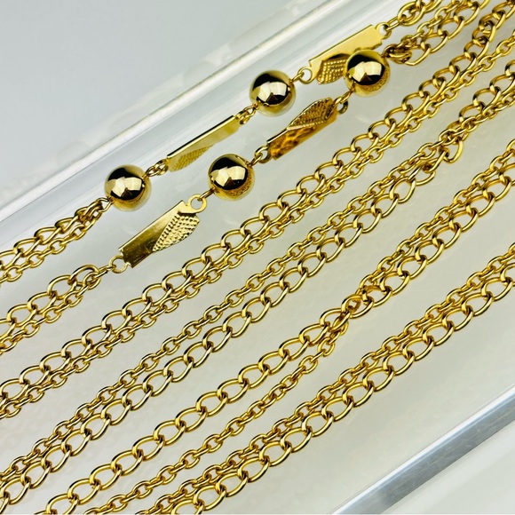 Jewelry Opera Length Double Strand Chain Link Ball Bead Station